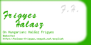 frigyes halasz business card