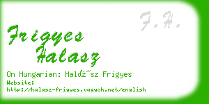 frigyes halasz business card